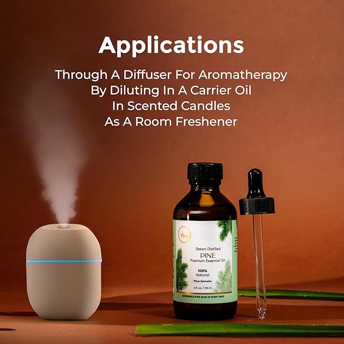 My Ace Pine Essential Oil 4 fl oz – 100% Pure Pinus Sylvestris, Undiluted Steam Distilled Oil for Diffuser, Aromatic Use, Skin & Hair Care, DIY Soap & Candle Making