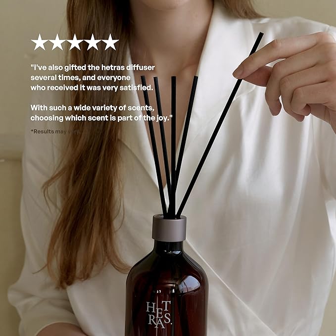 hetras. Premium Reed Diffuser (16.9 fl.oz / 500ml) 1Pack | Pure Laundry - Fresh & Warm Scent | Long-Lasting Luxury Fragrance with Reed Sticks for Home & Office | Gifts for Loved One