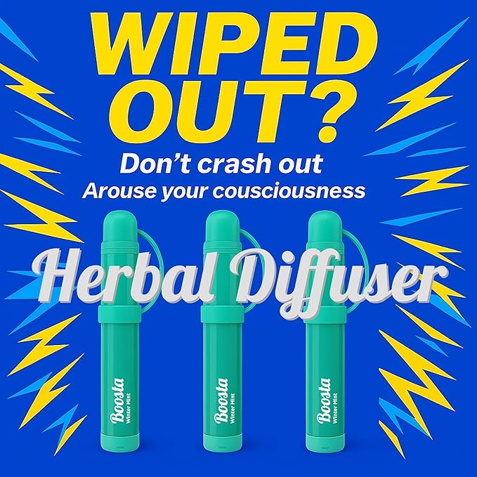 Nasal Inhaler Stick - Focus Herbal Diffuser Pen & Essential Oils Vapor Menthol Inhaler Energy - Non-Medicated Natural Eucalyptus Aromatherapy for Nasal Congestion Relief, Mint 3-Pak