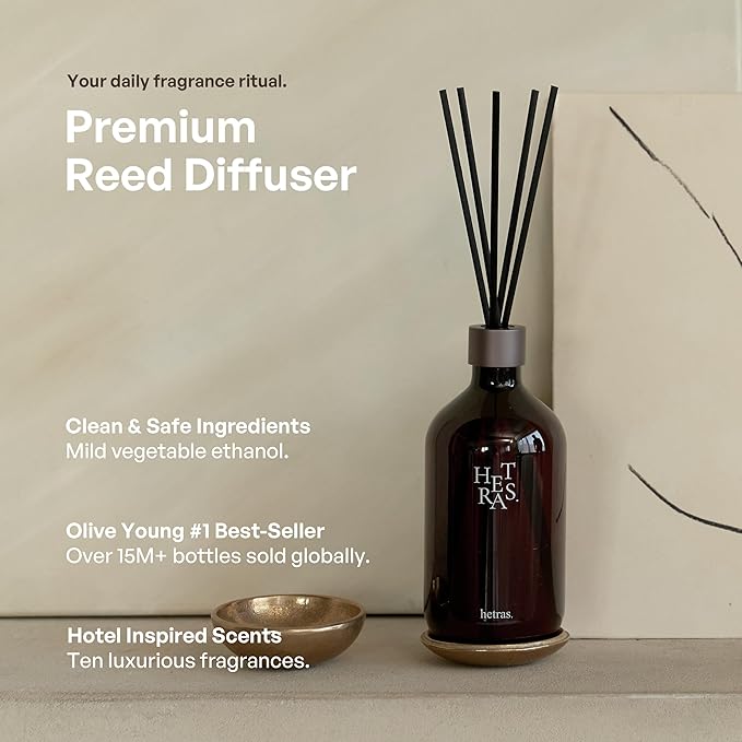 hetras Premium Reed Diffuser Set 16.9 fl.oz. 1 Pack | La Tulip Shower - Elegant Flowers Scent | Long-Lasting Luxury Fragrance with Reed Sticks for Home & Office | Gifts for Loved One