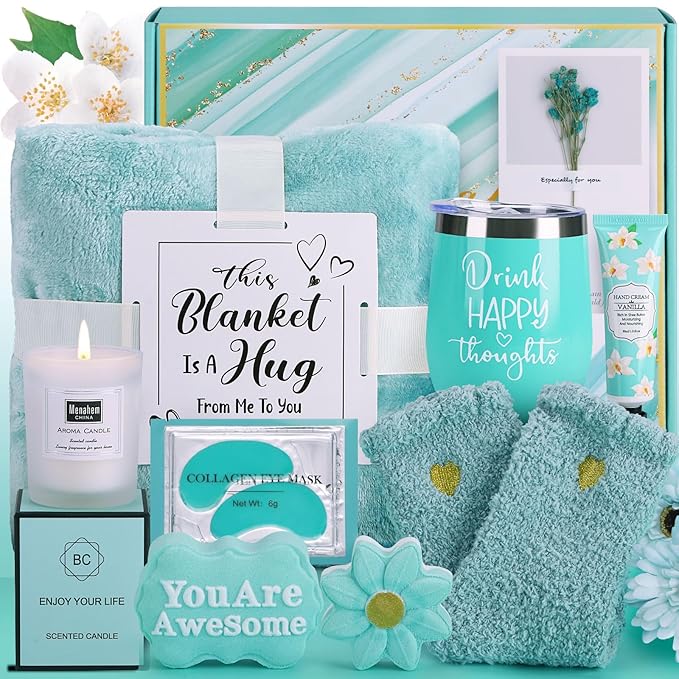 Birthday Gifts for Women Self Care Gift Set, Get Well Soon Gift Baskets for Women Care Package, Unique Relaxing Spa Valentines Day Gifts for Her Mom Friends Wife Girlfriend Sister