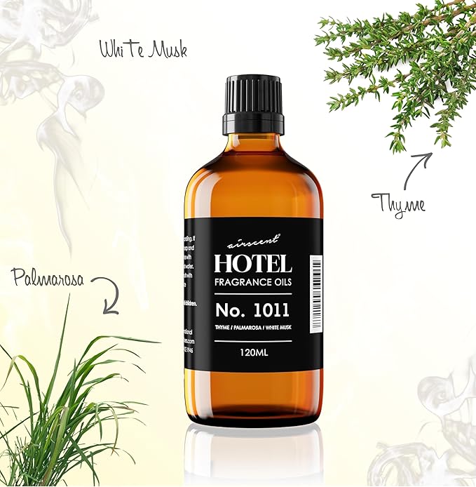 AirScent Hotel Diffuser Oil No. 1011 Inspired by The Beach Villas Hotel Scent - Premium Fragrance Oil for Ultrasonic and Waterless Diffusers and Crafting - 30 mL, 1 fl oz Glass Dropper Bottle