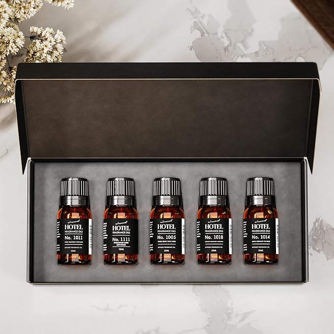 AirScent Hotel Diffuser Oil Gift Set - Seaside Hotel Scents - 10 mL, 0.34 fl oz Fragrance Oil for Aromatherapy Diffusers - Scents Inspired by My Way 1 Hotel and Other 5-Star Hotel Seaside Blends