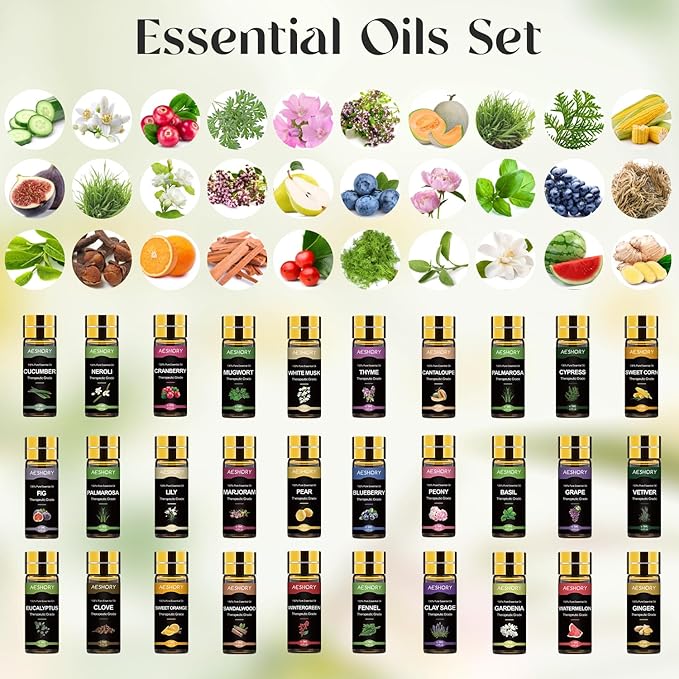 Essential Oil Set 80 Pcs,100% Natural Essential Oils Kit, Perfect for Diffuser, Humidifier, Massage, Soap, Candle Bath Bombs Making, 80 * 5ML(0.17oz), Valentine's Gift for Lover