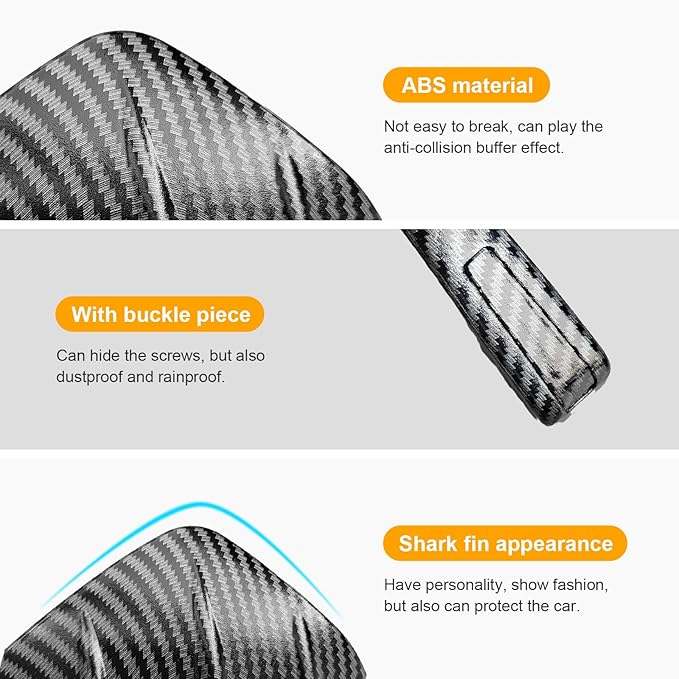 Augeny 4PCS Car Rear Lower Bumper Wing Lip Diffuser, Anti-Crash Auto Shark Fin Spoiler Protector with Mounting Screws, Universal Rear Bumper Lip Diffuser Kit for Car SUV Truck (Carbon Fiber)