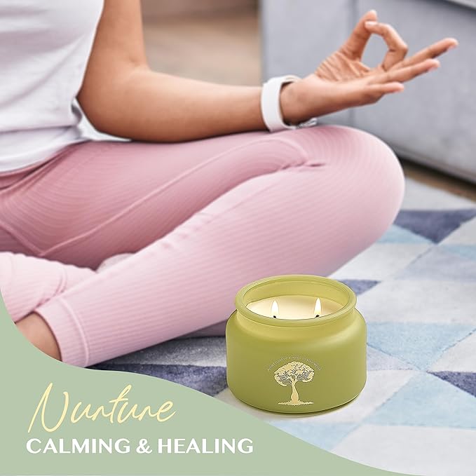 Cleansing | 2-Wick Scented Candles for Home | White Sage | Natural Non Toxic Soy Candles with Essential Oils | 50 H Long Burning | Aromatherapy Candle Jar with Lid -9.5oz
