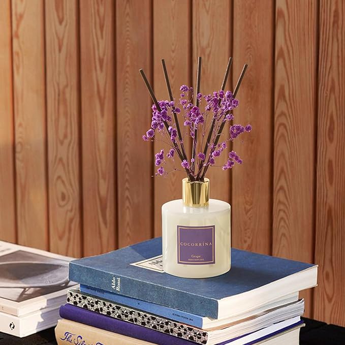 COCORRÍNA Reed Diffuser - Grape 6.7 fl oz Reed Diffuser with Sticks, Bedroom Bathroom Shelf Decor