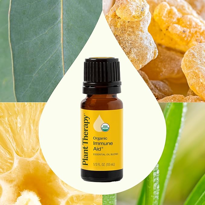 Plant Therapy Organic Immune Aid Essential Oil Blend, 10 mL (1/3 oz), 100% Pure, Undiluted, Supports a Healthy Immune System, Encourages Overall Wellness