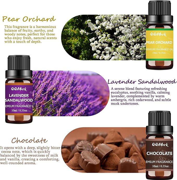 Essential Oils Set - Love HER, 6-in-1 Essential Oils for diffusers, Candle Making Scents, Fragrance, Aromatherapy, Gifts - Pink Encounter,Roman Holiday, Rose & Berries,Lavender Sandalwood, Chocolate
