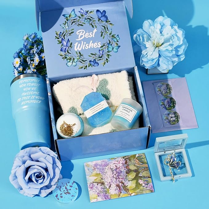 Birthday Gifts for Women Spa Sets: Anniversary Romantic Valentines Day Gifts for Her, Girlfriend, Wife, Sister, Bestie, Coworker, Secretary, Mother, Grandma Skin Care Package, Get Well Soon Basket