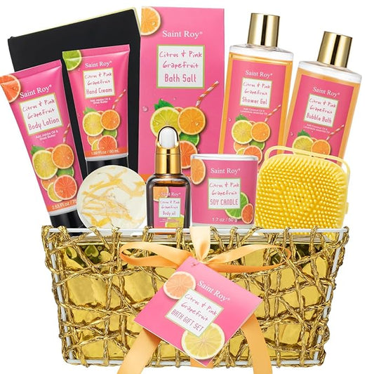 Mothers Day Gifts Basket for Mom, 11 Pcs Spa Gift Basket, Bath and Body Gift Skin Care Set, Bath and Body Kit, Relaxation Gift, Christmas, Birthday, Valentines Spa Kit for Women Self Care Kit