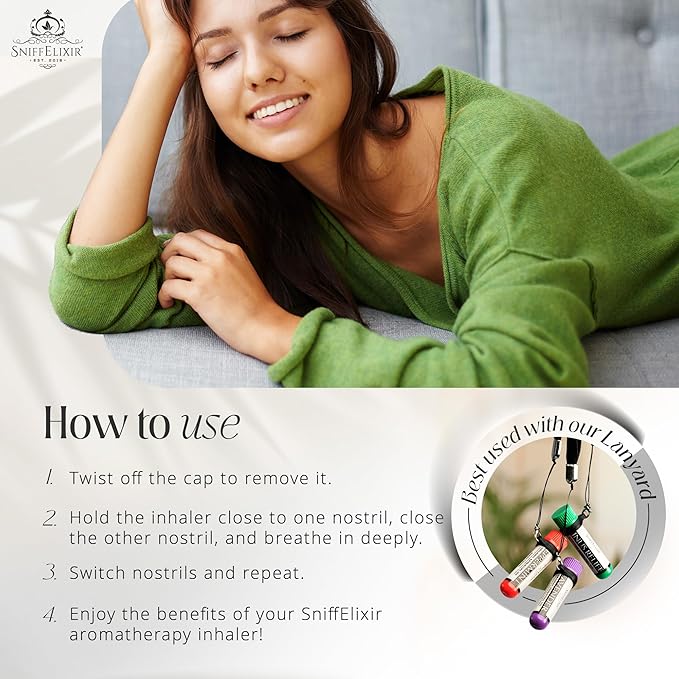 SniffElixir Nasal Stick Inhaler, Vapor Inhaler for Sinus Relief, Nasal Inhaler Stick, Eucalyptus Essential Oil Inhaler for Clear Breathing, Organic Cooling Aroma