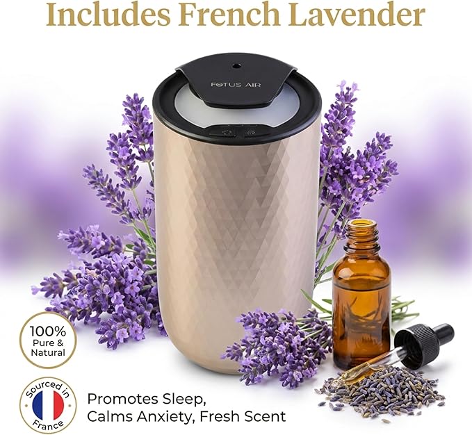 Waterless Essential Oil Diffuser – Portable Cordless Aromatherapy Diffuser for Home, Car, Office – 3 Mist Levels - 4 Timer Modes - 15ml Oil Capacity - USB-C Rechargeable