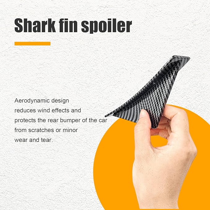 Augeny 4PCS Car Rear Lower Bumper Wing Lip Diffuser, Anti-Crash Curved Shape Auto Shark Fin Spoiler Protector with Screws, Universal Rear Bumper Lip Diffuser Kit for Car SUV (Curved/Carbon Fiber)