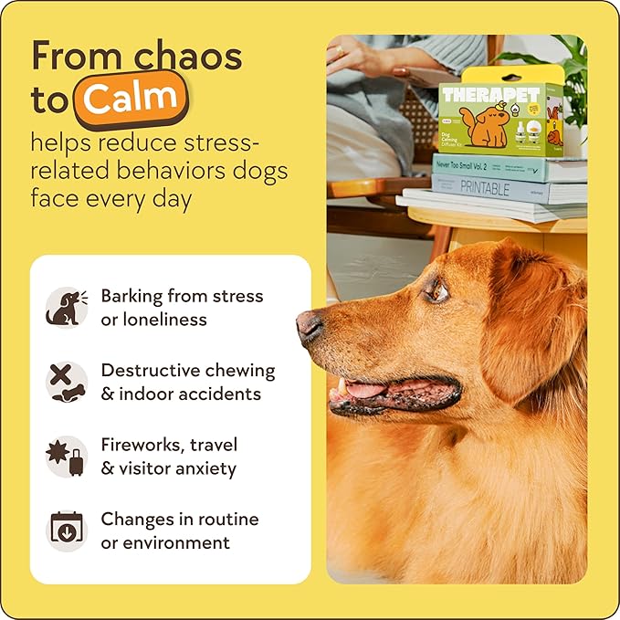 TheraPet MD 60-Day Dog Calming Diffuser Kit - Dog Pheromone Diffuser for Stress, Destructive Behavior, Pee Accidents, Separation Anxiety, Barking, Aggression & Chewing - 60-Day Refills Included