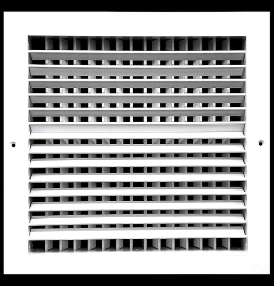 HVAC Premium 6''w X 6''h Aluminum Double Deflection Adjustable Air Supply HVAC Diffuser - Full Control Vertical/Horizontal Airflow Direction - Vent Duct Cover [Outer Dimensions: 7.6''w X 7.6''h]