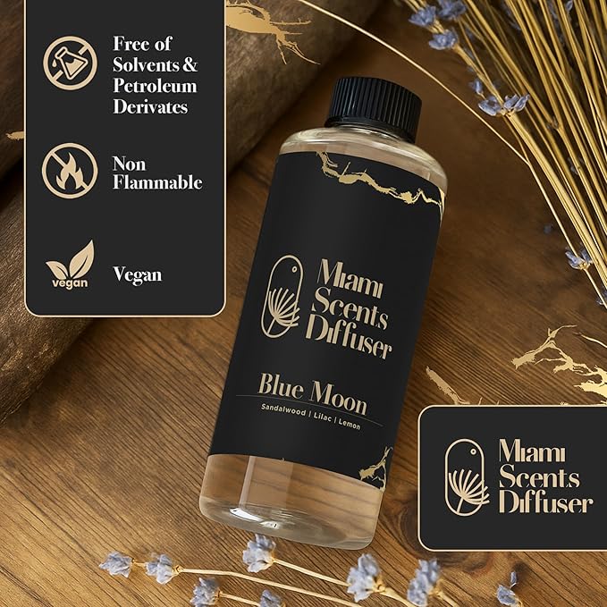 Blue Moon Essential Oil Refill Luxury Hotel Inspired - Long Lasting Aroma for Home & Commercial Diffuser - 500 ml Fresh Blend of Lemon, Lilac and Sandalwood, Scent for Office Spa Wellness Aromatherapy