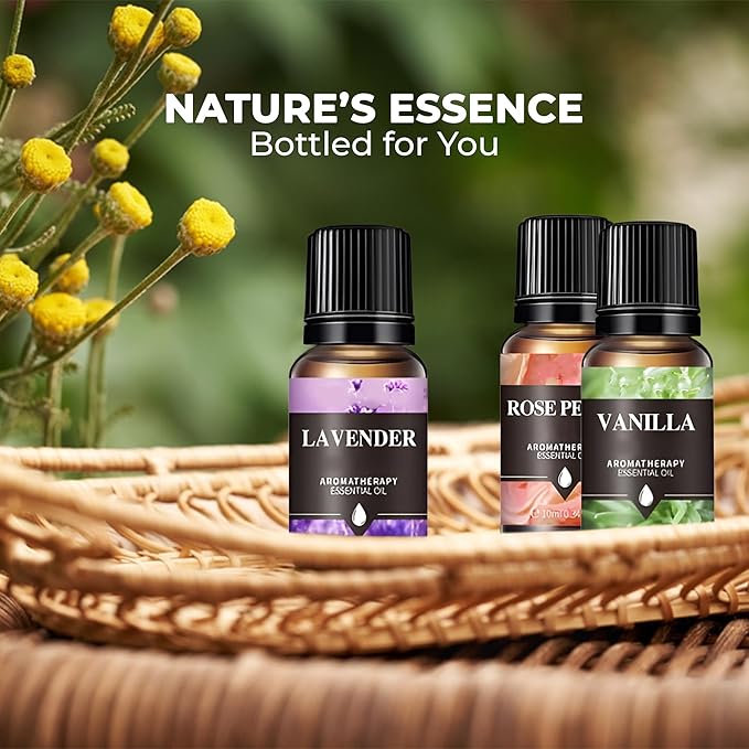 A CENTER Essential Oils Set Created for Humidifiers and Diffusers, Aromatherapy Diffuser Oils Scents, Essential Oil Kit for Home Use, Essential Oil Pack with Various Scents（8X10ML