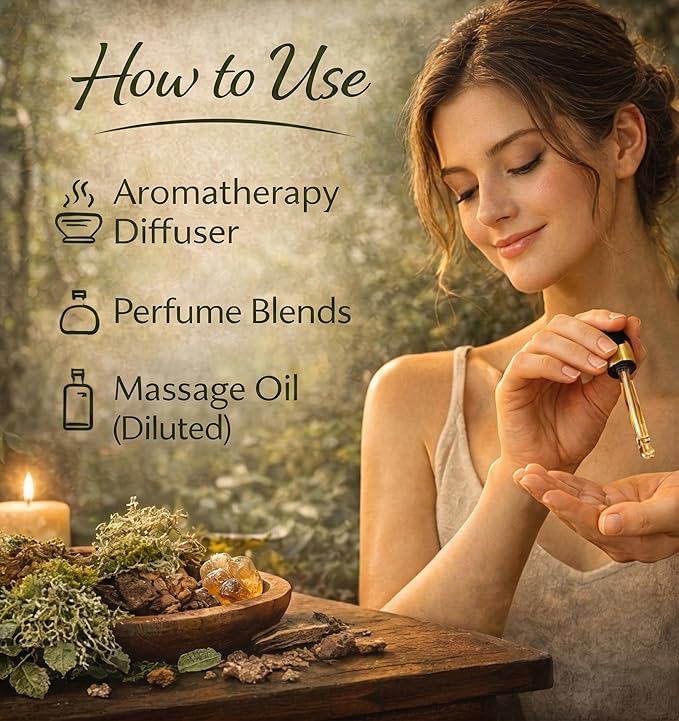 Deve Herbes Pure Oakmoss Essential Oil (Evernia prunastri) Steam Distilled 30ml (1 oz)