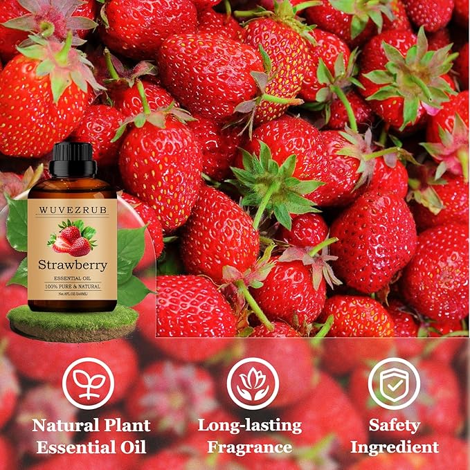 Strawberry Essential Oils 240ML, Pure Strawberry Essential Oil for Aromatherapy Diffuser - 8 Fl Oz