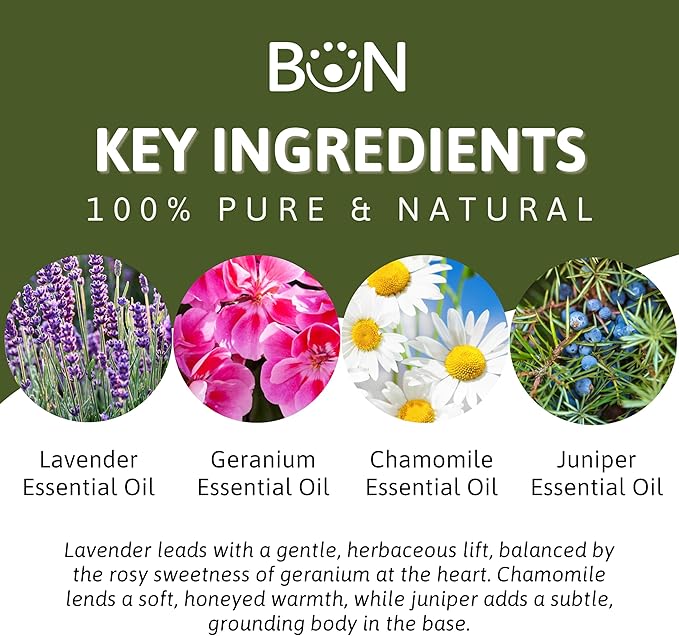 Best of Nature Calming Essential Oil Blend – Lavender, Roman Chamomile, Geranium & Juniper – 100% Pure for Diffuser, Relaxation & Self-Care – Soothing Aromatherapy