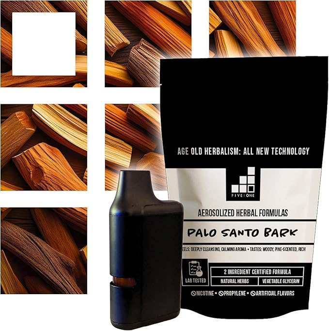 5:1 Formulas Palo Santo Essential Herbal Aromatherapy Diffuser - Organic Lab-Tested Personal Diffuser with Palo Santo & Vegetable Glycerin