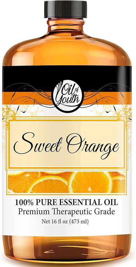 Oil of Youth - Orange Essential Oil (16oz Bulk) Pure Essential Oil for Calming, Relaxing, Aromatherapy, Diffuser