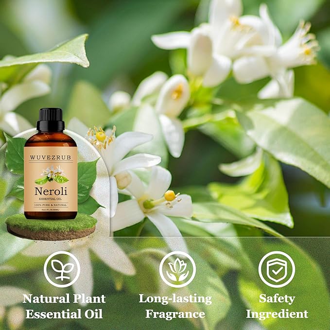 Neroli Essential Oils 60ML, Pure Neroli Essential Oil for Aromatherapy Diffuser - 2 Fl Oz