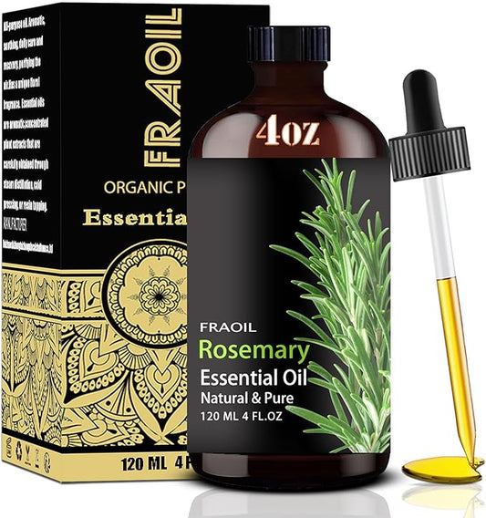 Rosemary Essential Oil, Rosemary Oil 4 Fl Oz 120ML for Diffuser Humidifier Yoga Cleaning DIY Candle Soap Making Perfume Gift Essential Oils FRAOIL (Rosemary 4 Fl Oz (Pack of 1))