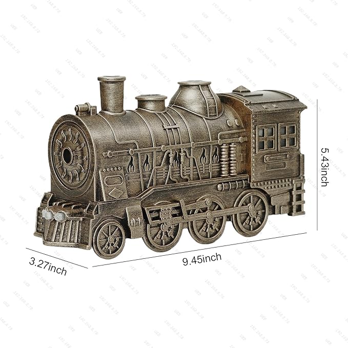 Christmas Train Diffusers for Essential Oils with Remote Control, 300ml Vintage Aroma Air Steam Train Humidifier, 2-Color Led Light