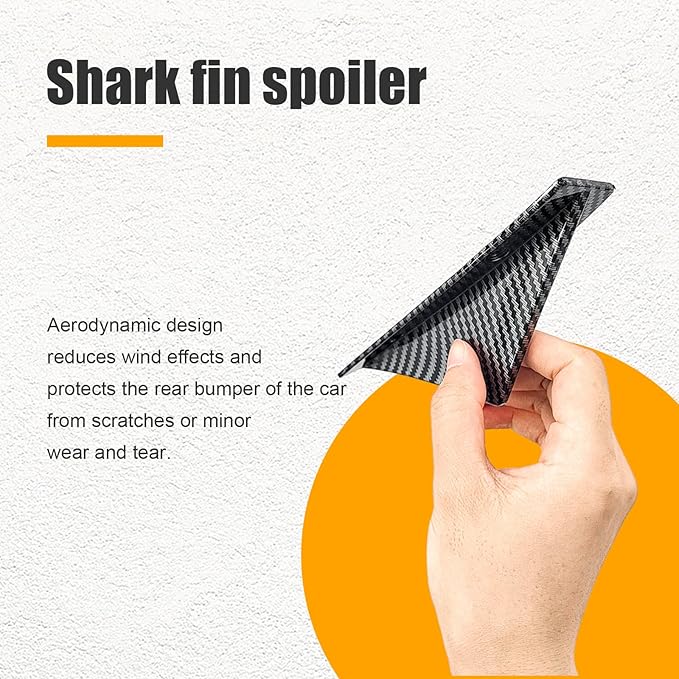 Augeny 4PCS Car Rear Lower Bumper Wing Lip Diffuser, Anti-Crash Straight Auto Shark Fin Spoiler Protector with Screws, Universal Rear Bumper Lip Diffuser Kit for Car SUV Truck (Straight/Carbon Fiber)