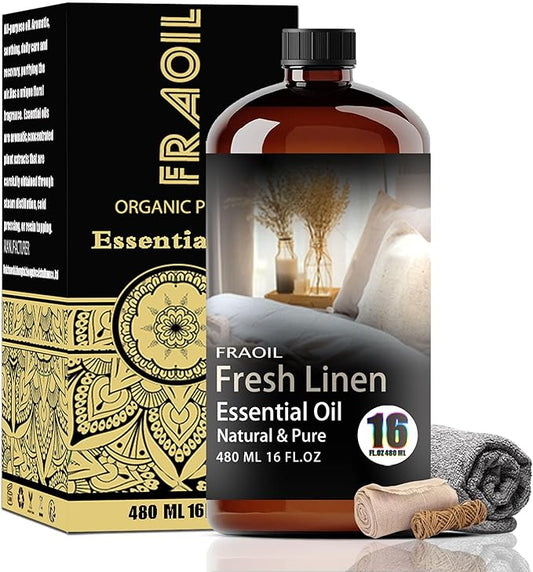 Fresh Linen Essential Oil, Fresh Linen Oil 16 Fl Oz 480ML for Diffuser Humidifier Yoga Cleaning DIY Candle Soap Making Perfume Gift for Women Fresh Linen Fragrance Oils