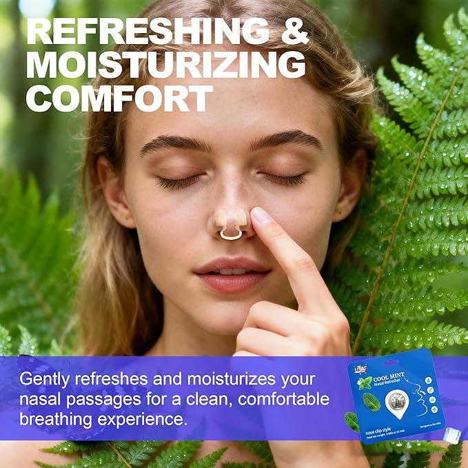 Peppermint Aromatherapy Nose Ring - Soft Wearable Essential Oil Diffuser for Driving Focus & Study, Hands-Free Scented Nose Clip, Discreet Personal Air Refresher with Natural Essential Oils(2pack)