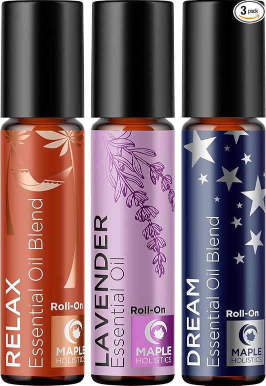 Roll on Essential Oils for Sleep - Aromatherapy Essential Oils Sets Variety Pack with Lavender Relax and Dream Sleep Essential Oil Roll Ons - Fun & Cute Wellness Gift for Young Women Teens & Girls