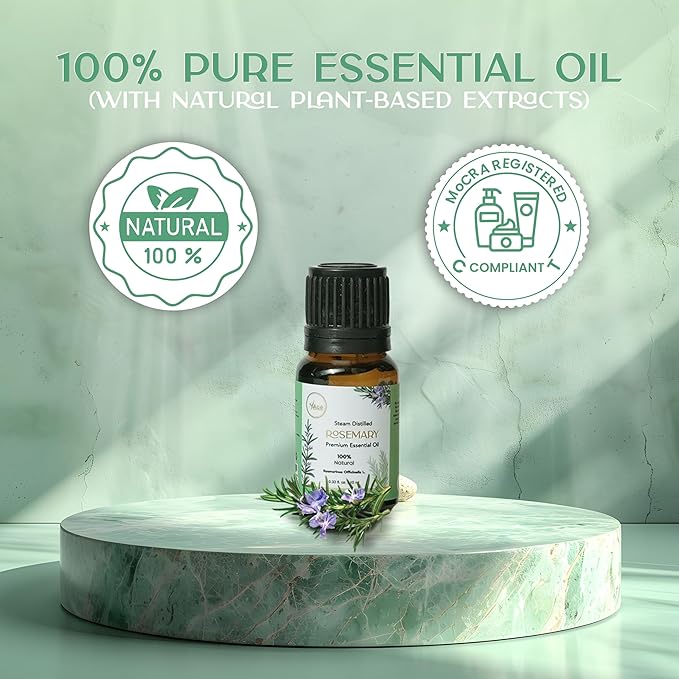 My Ace Rosemary Essential Oil | Pure, Natural & Premium Grade with Dropper for Scalp Care, Diffuser, Skin, Aromatherapy, Massage & Bath Use | 0.33 fl oz (Pack of 1)