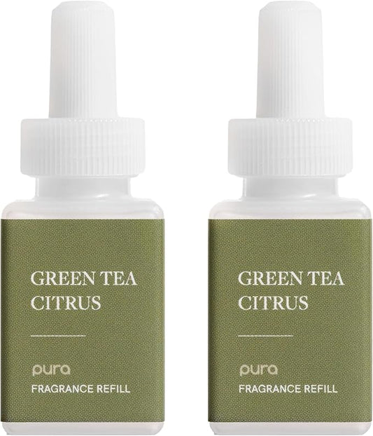 Pura Smart Home Scent Refill - Long-Lasting Premium Fragrance per Refill - Clean Diffuser Fragrance for Home, Office & Apartment - 2 Pack, Green Tea Citrus