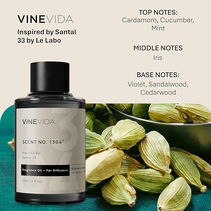VINEVIDA Santal Diffusers Oil - Santal Essential Oils for Diffuser - Diffuser Oil Refill [16 oz]