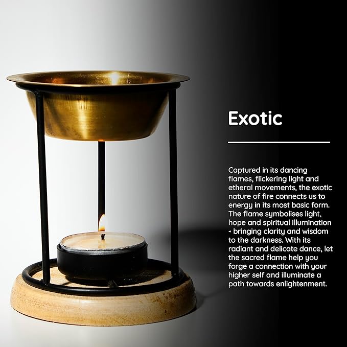 Aromafume Exotic Essential Oil Burner | Oil Diffuser with Candle | Brass Burner with 10ml Essential Oil