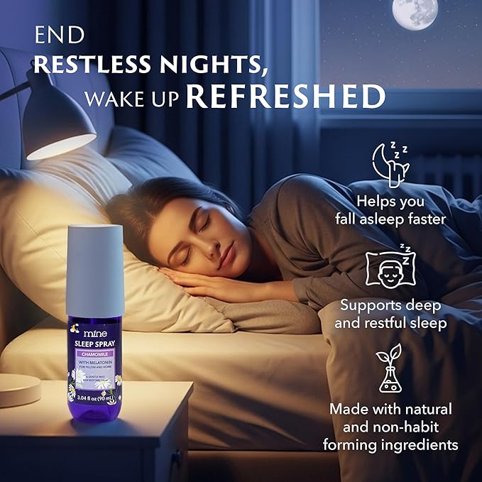 Chamomile Inspired Sleep Spray with Melatonin - Relaxing Gifts for Teen Girls and Women – Natural Pillow Mist for Sleep, Lavender & Cedarwood Blend, Gifts for Mom