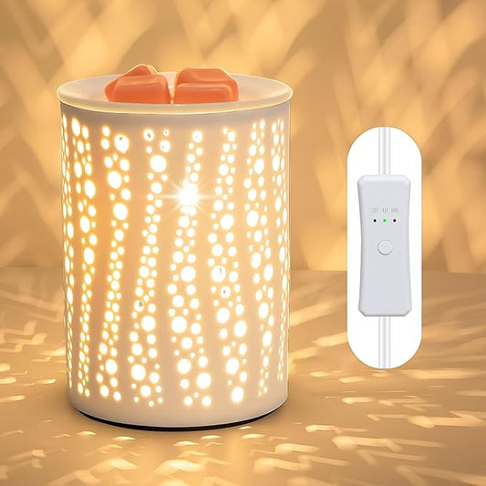 PALANCHY Wax Melt Warmer with Timer Electric Candle Wax Warmer Ceramic Oil Burner with 2/4/8 Hr Timer Settings Fragrance Wax Melter for Scented Home Aromatherapy