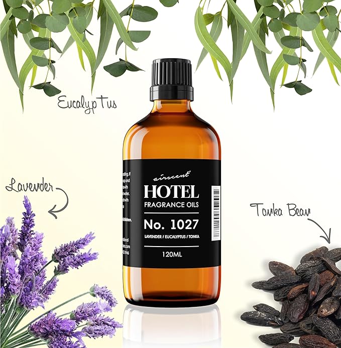 AirScent Hotel Diffuser Oil No. 1027 Inspired by The Zen Hotel Scent - Premium Fragrance Oil for Ultrasonic and Waterless Diffusers and Crafting - 30 mL, 1 fl oz Glass Bottle with Dropper