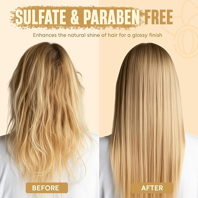 INFINA ESSENTIALS Shea Butter Shampoo & Conditioner Set | 16 fl oz Each | with Batana Oil & Argan Oil | Moisturizing, Strengthening & Frizz Control Formula | Supports Hair Growth & Adds Thickness