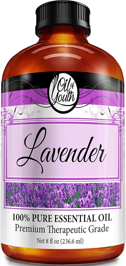 Oil of Youth Lavender Essential Oil for Aromatherapy (8 Fluid Ounces)