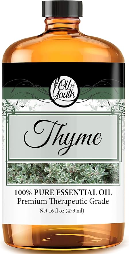 Oil of Youth Thyme Essential Oil – Pure Essential Oil for Skin Therapy, Aromatherapy & Diffuser (16oz Bulk)