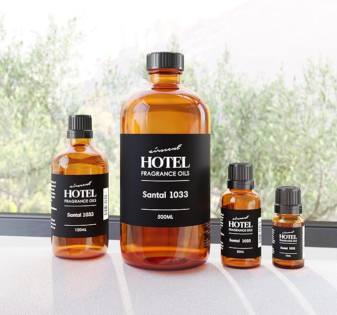 AirScent Santal Diffuser Oil No. 1033 - Santal-33 Inspired Perfume Dupe - Cardomom Sandalwood Iris - Fragrance Oil Blend for Ultrasonic and Waterless Diffusers and Crafting - 500 mL, 16.9 fl oz
