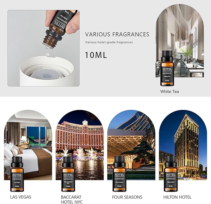 Hotel Collection Diffuser Essential Oil Gift Set,Hotel Scents for Home,Stress Relief Air Freshening,My Way,The Beach Villas and Other Luxury Hotel Scents