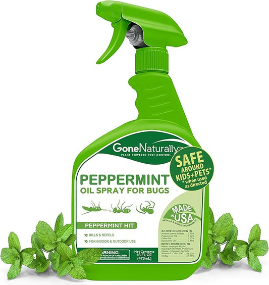 Peppermint Oil Spray for Bugs– Insect Repellent & Bug Spray for Home– Kills & Repels Ants, Roaches, Spiders, Flies, Mosquitoes & More– Safe for Kids & Pets– Indoor & Outdoor Use (16oz)