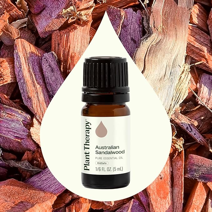 Plant Therapy Australian Sandalwood Essential Oil, 5 mL (1/6 oz), 100% Pure and Undiluted, Great for Essential Oil Diffusers and Skincare DIYs