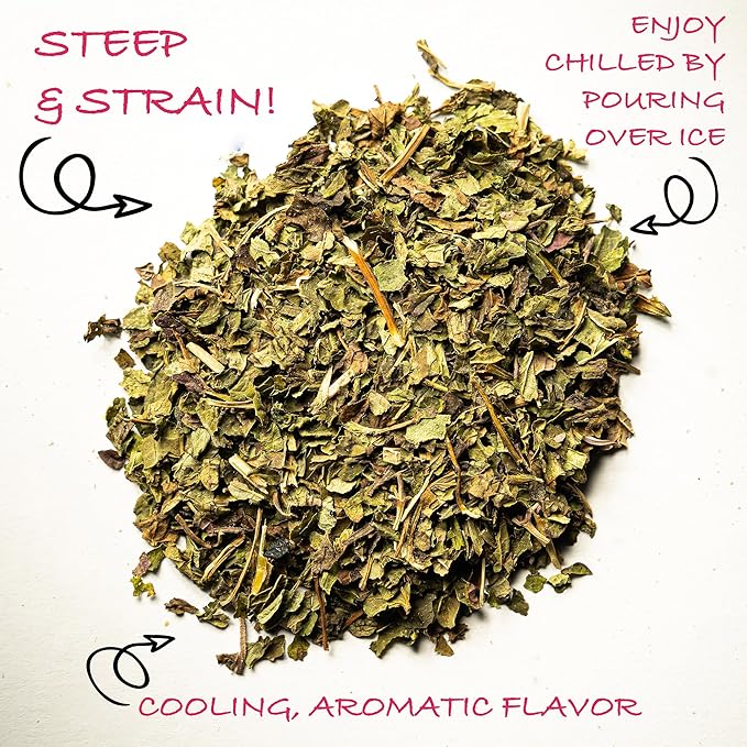 Worldwide Botanicals Organic Peppermint Loose Leaf Tea, 1 lb - Pacific Northwest Organic Cultivation, Highly Aromatic Digestive Tea, Antioxidant, Caffeine Free, 16 ounce