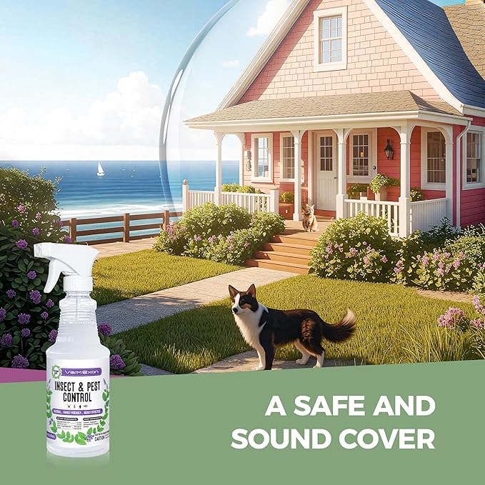 VermExon Peppermint Oil Insect & Pest Control Spray – 16oz Natural Plant-Based Bug Killer for Spiders, Ants, Flies, and Other Insects, Safe for Home & Kitchen Use